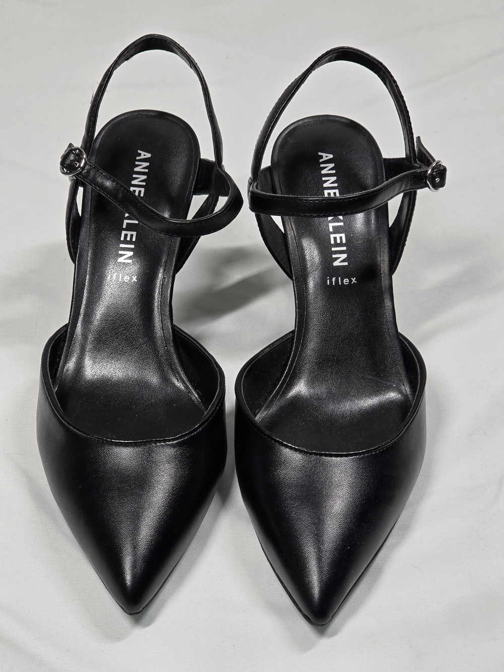 Anne Klein Black iFlex Pointed Toe Slingback Heels Pumps 10W